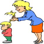 Mother Fixing Girl's Hair