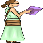 Woman with Book Clip Art