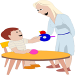 Mother & Son Playing Clip Art