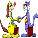 Dog & Cat Shaking Hands