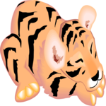 Tiger Cub Sleeping Clip Art