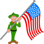 Ranger & American Flag Clip Art