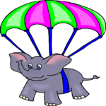 Elephant Parachuting Clip Art