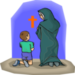 Nun & Child Clip Art