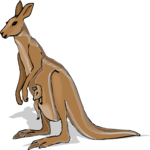 Kangaroo & Baby Clip Art
