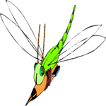 Dragonfly on Rocket Clip Art