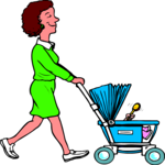 Mother & Stroller 2 Clip Art