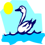 Swan on Water Clip Art