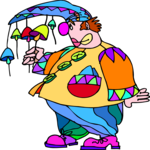 Clown with Bells Clip Art