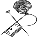 Knitting Needles & Yarn 1 Clip Art