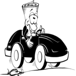 Newspaper Driving Car