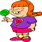 Girl with Lollipop 1 Clip Art