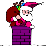 Santa in Chimney 13 Clip Art