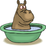 Hippo Bathing 2 Clip Art