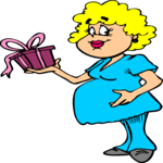 Woman with Gift Clip Art