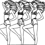 Lingerie Models Clip Art