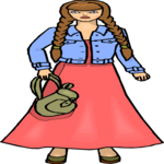 Girl with Bag 3 Clip Art