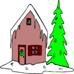 House in Snow 3 Clip Art