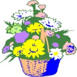 Flower Basket 1 Clip Art