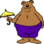 Bear with Umbrella 1 Clip Art