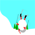 Skiing - Crash 1 Clip Art