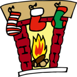 Fireplace & Stockings 2 Clip Art