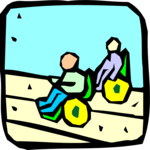 Racing - Wheelchair 1 Clip Art