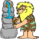 Caveman at Water Cooler 1 Clip Art