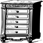 Antique Style Chest of Drawers Clip Art