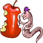 Worm Eating Apple Clip Art