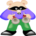 Raccoon with Goggles Clip Art