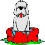 Dog in Pool Clip Art