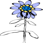 Happy Flower Stem Clip Art