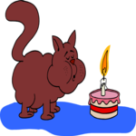 Cat Blowing Out Candle Clip Art
