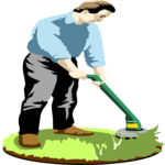 Man with Weed Cutter
