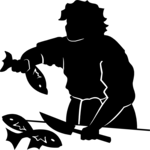 Woman Preparing Fish