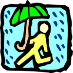 Walking with Umbrella