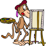 Monkey Painting Clip Art