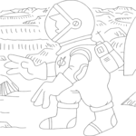 Astronaut Walking Clip Art