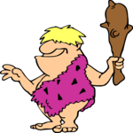 Cave Man with Club Clip Art