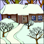 House with Snow 5 Clip Art