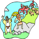 Jesus & Swine Clip Art