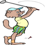 Golfer - Cat Clip Art