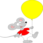 Mouse with Balloon Clip Art