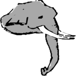 Elephant - Head 4 Clip Art