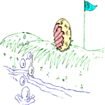 Golf Ball - Bitten Clip Art