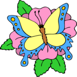 Butterfly & Flower 2 Clip Art
