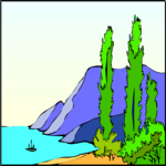 Mountains by Water 2 Clip Art