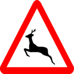 Caution - Deer Crossing 3 Clip Art