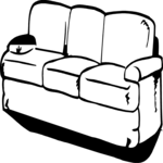 Sofa - Floral Clip Art